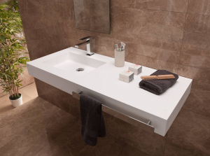 Beyaz Corian Banyo Tezgahı