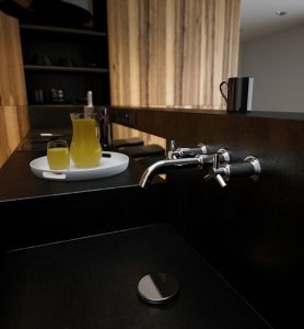 Siyah Dupont Corian Mutfak Eviyesi