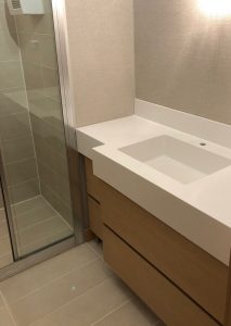 Aydınlı Corian Lavabo Tezgahı