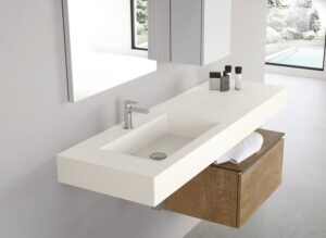 Bademli Corian Banyo Tezgahı